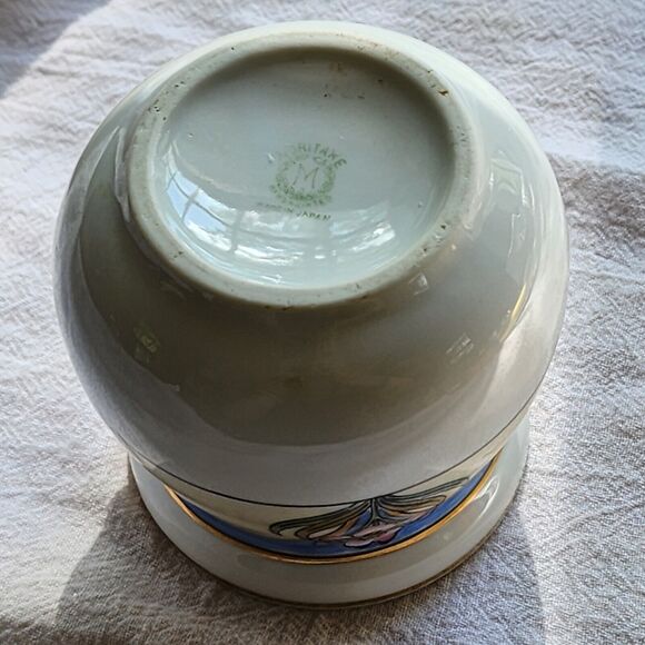 Vintage 1930's Noritake Art Neuveau CHINA JELLY JAR no lid or ladle IRIS FLOWER - Picture 6 of 14